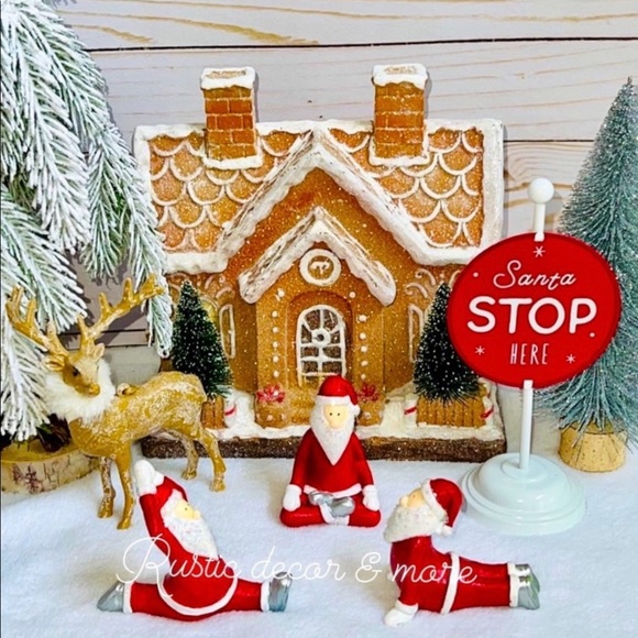 Christmas Zen Yoga Gnomes Meditation Santa Claus Gnomes set of 3 - Picture 1 of 1